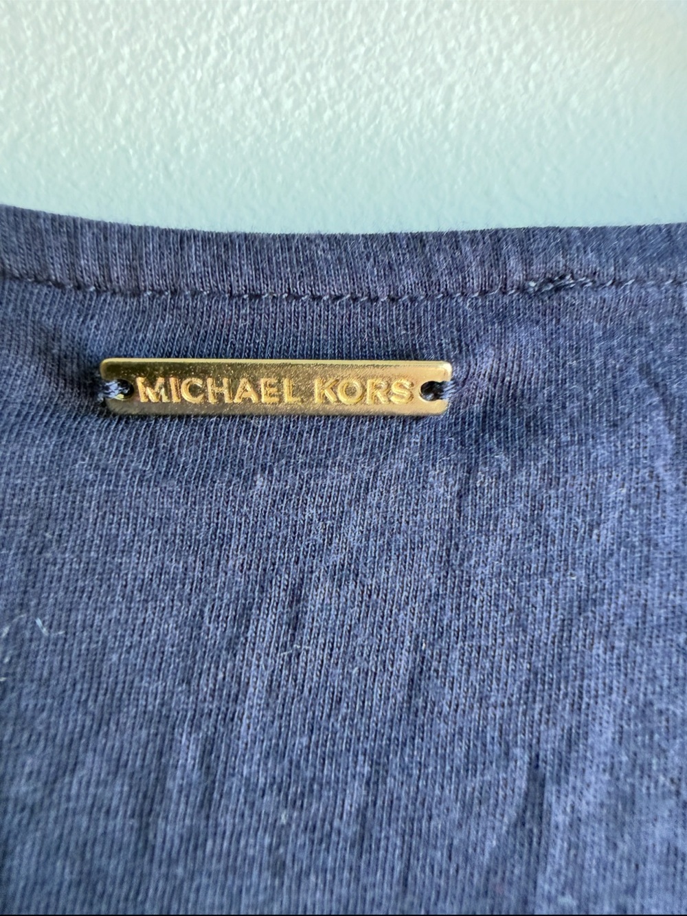 Michael Michael Kors Navy Lace-Up Grommet Short Sleeve Top Size Large - Picture 4 of 6